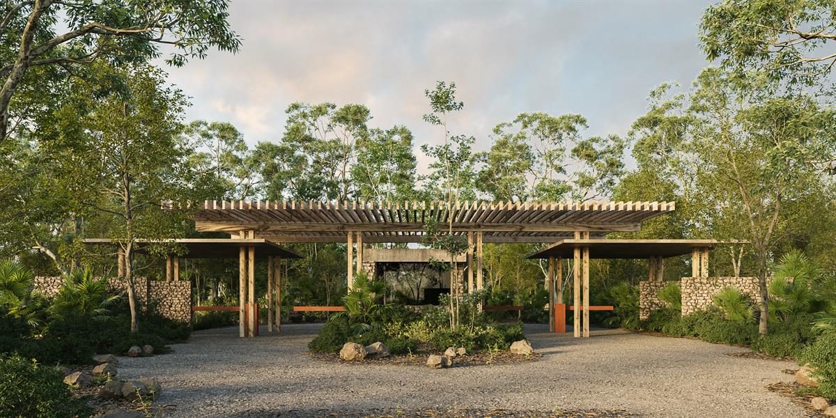 Controlled entrance to Selvadentro, framed by the Tulum jungle