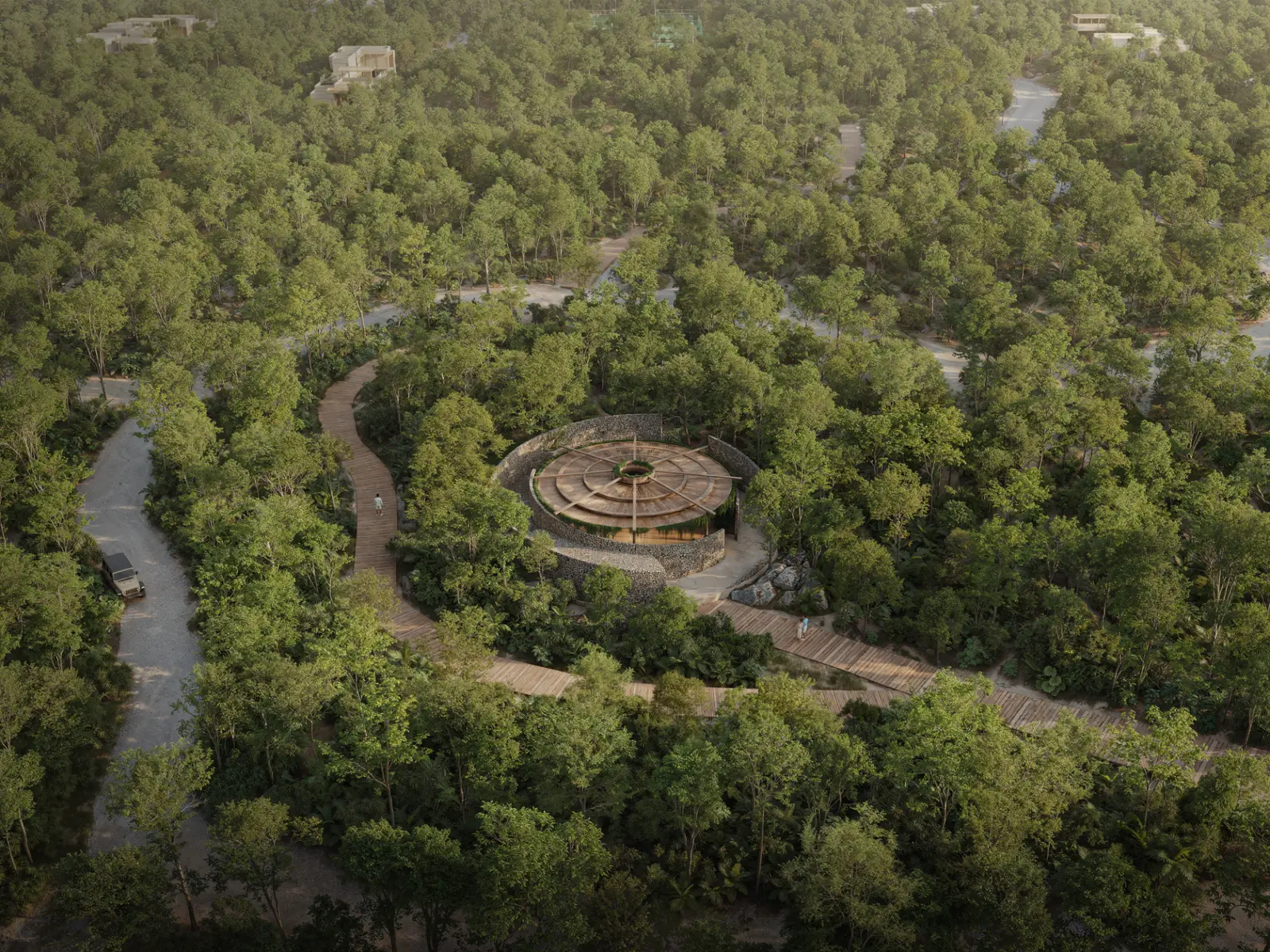 Aerial view of Selvadentro: preserved jungle in Tulum