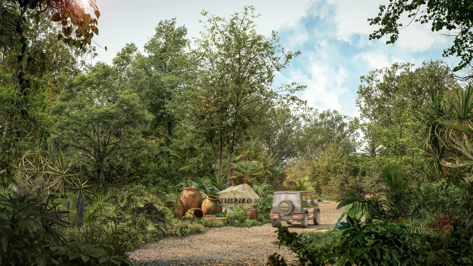Acceso a Suspiro, la privada activa de Selvadentro Tulum
